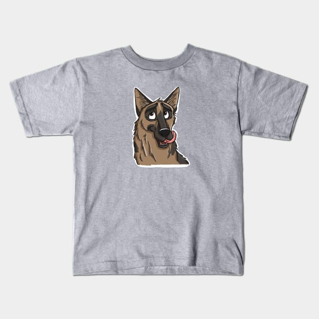 Licking His Chops Kids T-Shirt by Brittney Ann Art